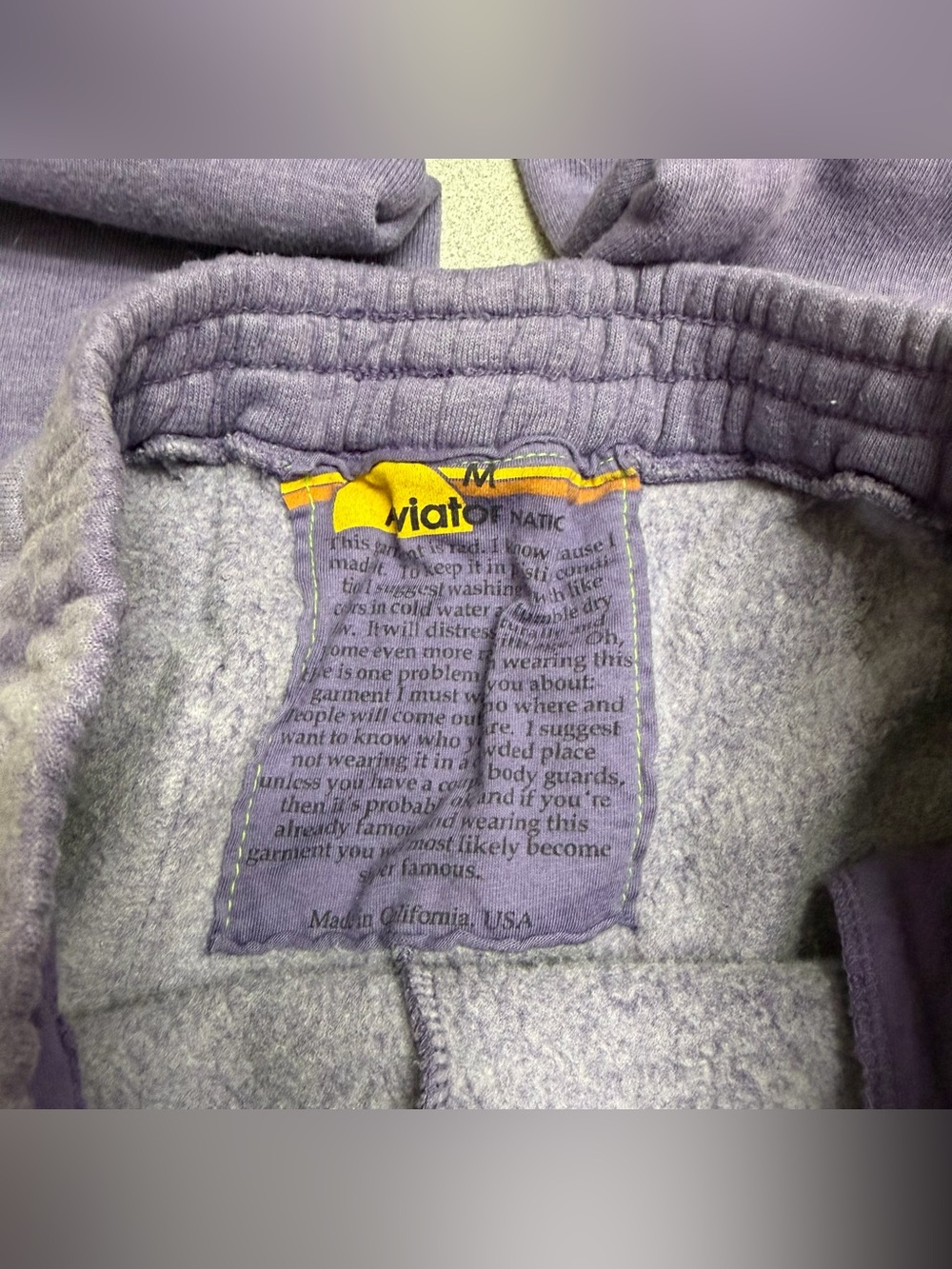 Aviator Nation Wide Leg Sweatpants in Faded Grape - Picture 5 of 7
